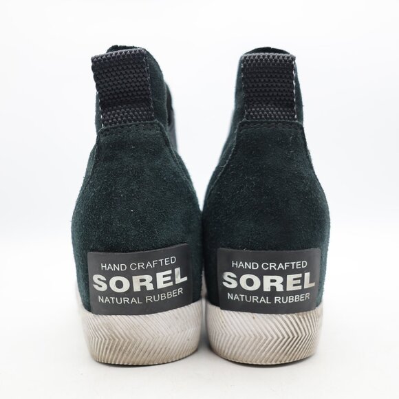 Sorel Out N About Wedge Chelsea Boots Women's Size 9 Black Suede Waterproof - Picture 5 of 9